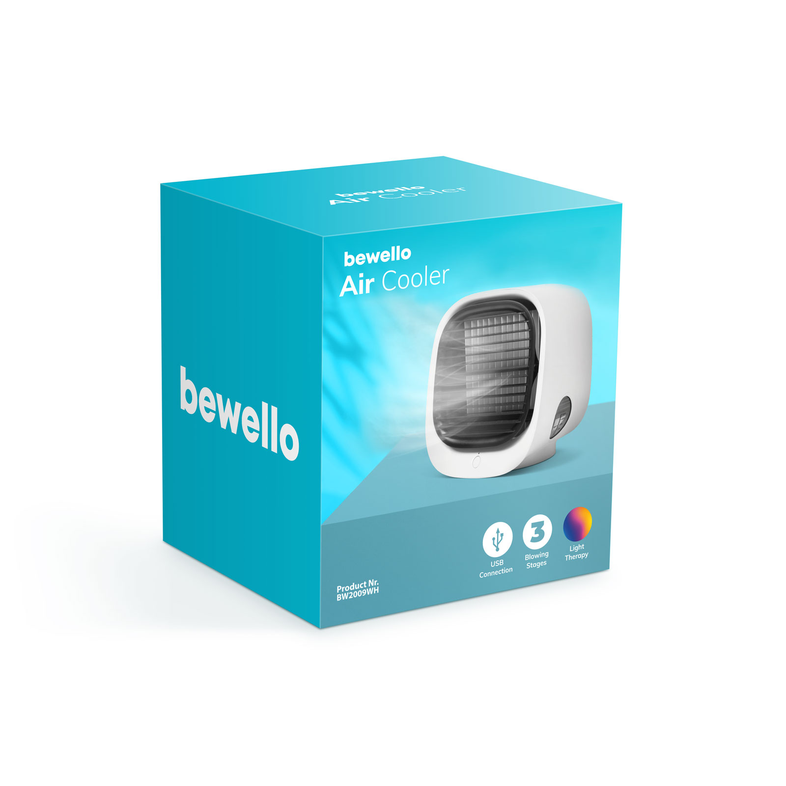 Bewello - Mini-ventilator portabil cu funcţie de răcire - USB - Alb thumb