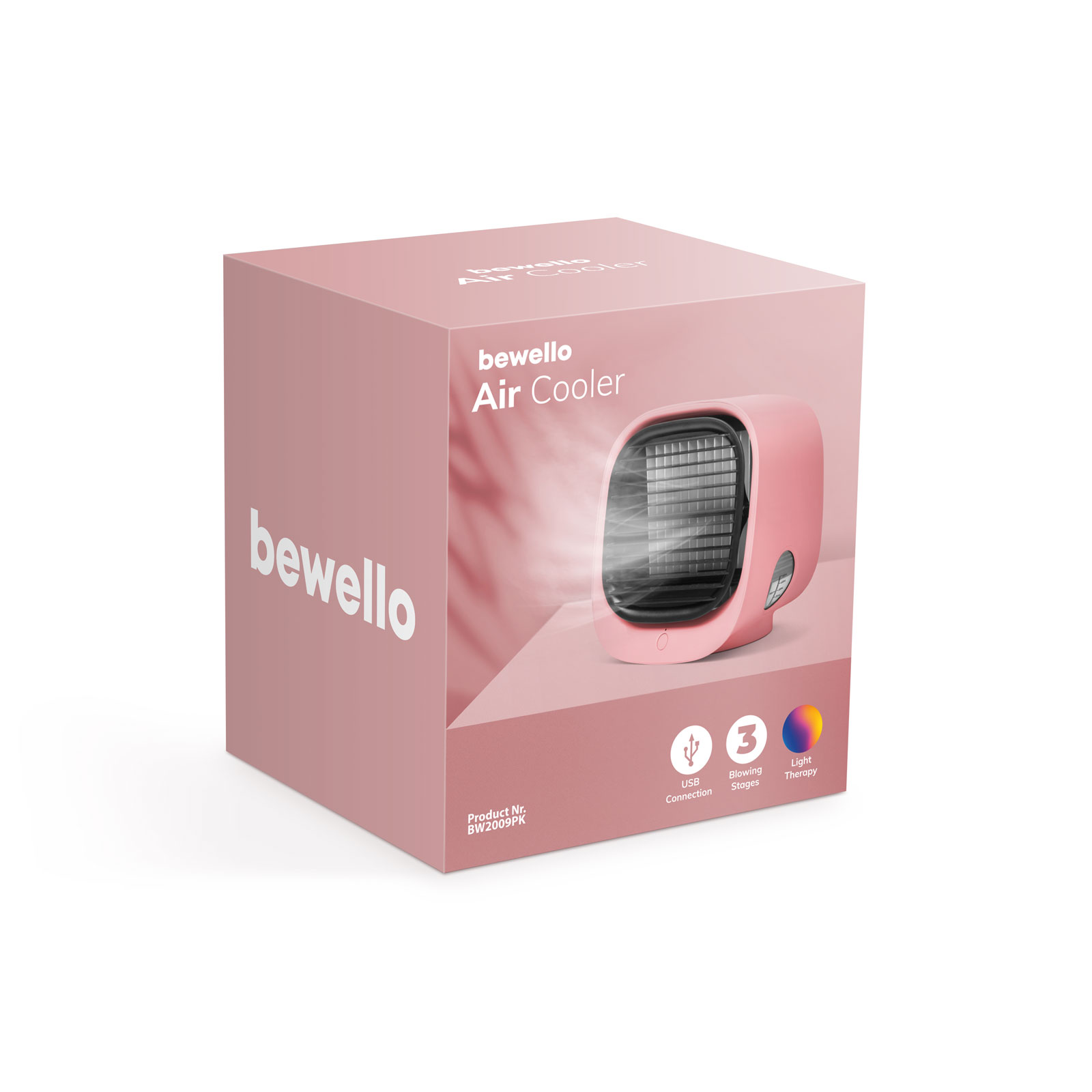 Bewello - Mini-ventilator portabil cu funcţie de răcire - USB - Roz thumb