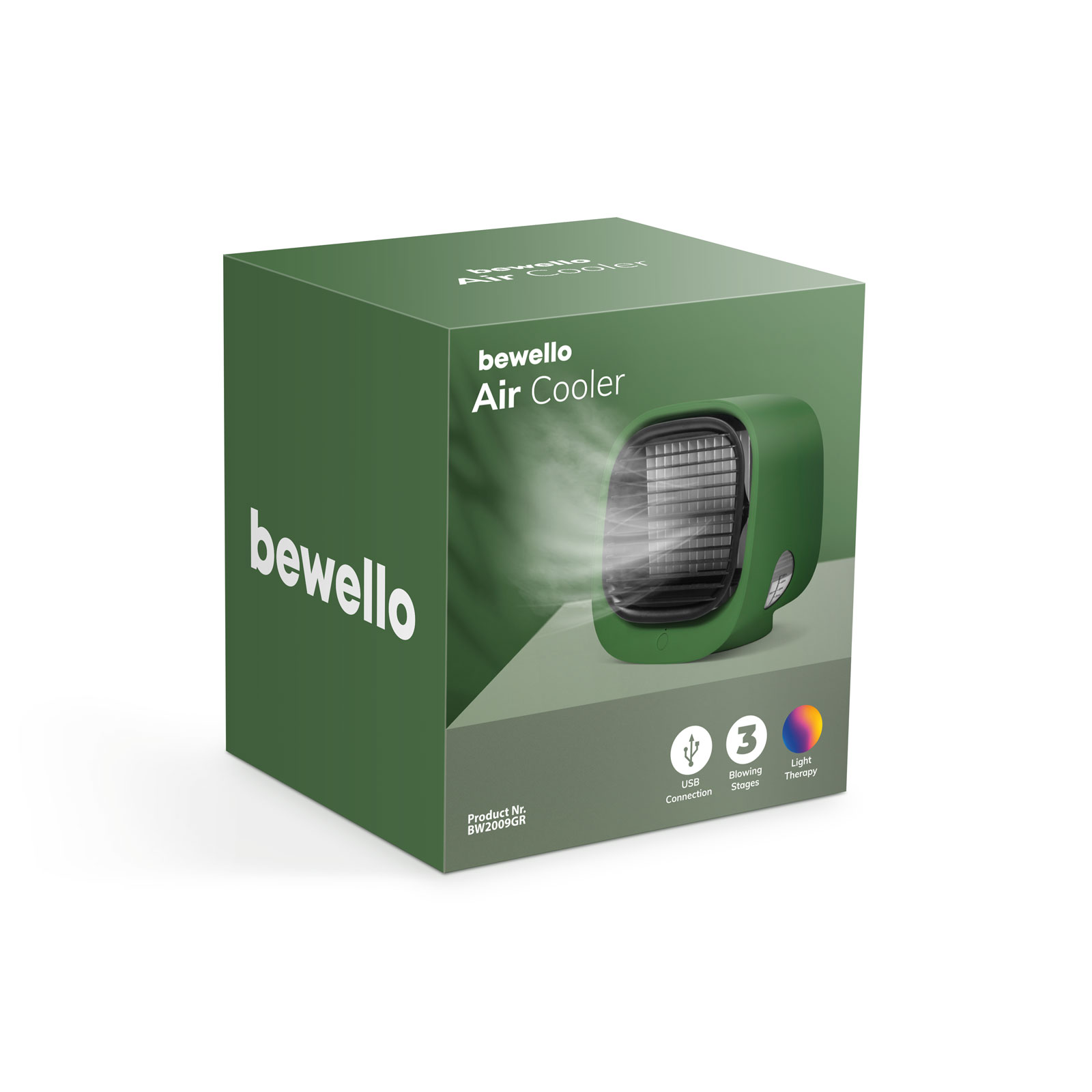 Bewello - Mini-ventilator portabil cu funcţie de răcire - USB - verde thumb