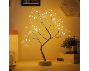 Decor LED pentru copac de masa - alb cald - cu baterie