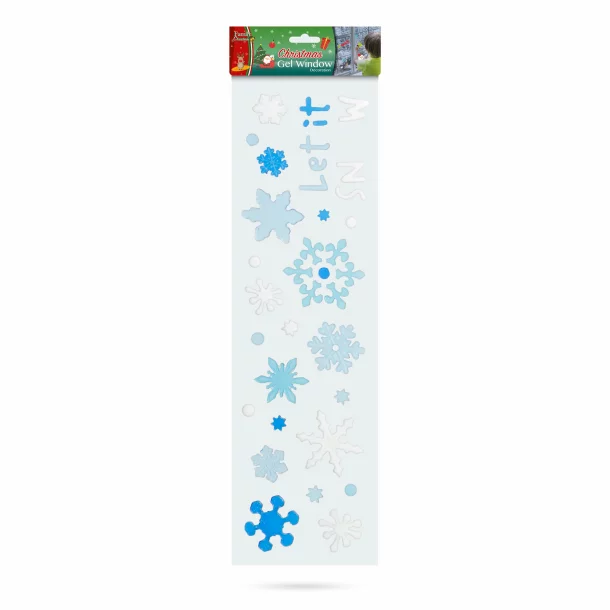 Decor pentru fereastră de Crăciun - din gel - 49,5 x 15 cm - 3 tipuri