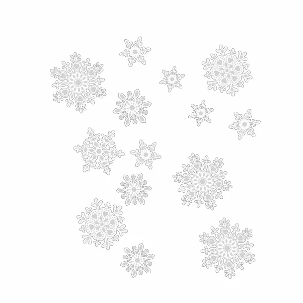 Decorațiuni de geam, cu motive de Crăciun - set cu cristale de gheață - hârtie - albe