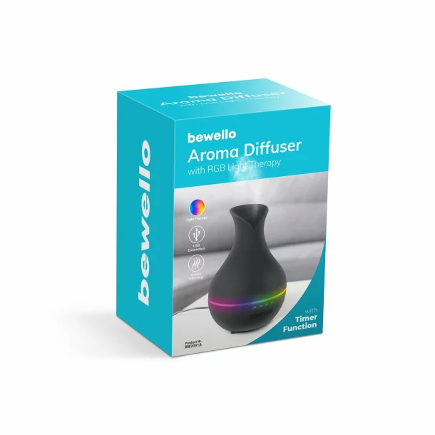 Difuzor aroma-fototerapie - negru - 120 ml BEWELLO