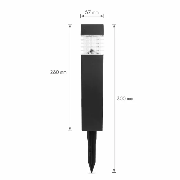 Lampă solară detașabilă - negru, alb cald - 5,7 x 5,7 x 28 (+12) cm