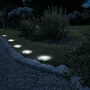 Lampă solară LED - circulară - alb cald - 12 cm