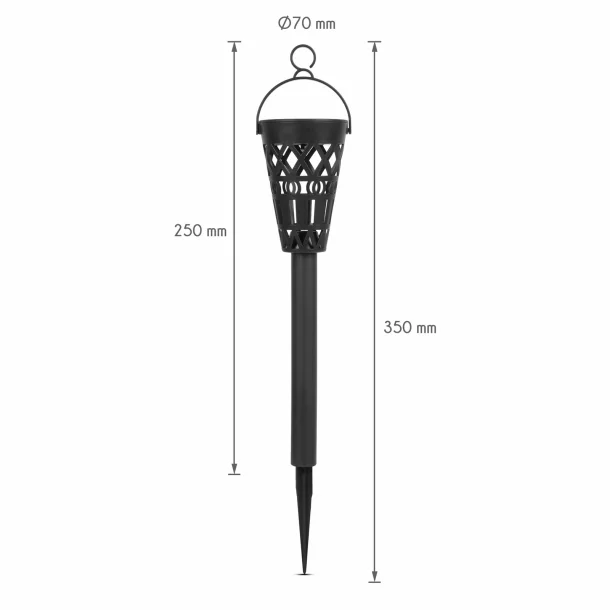 Lampă solară suspendată - alb cald - 7 x 7 x 35 (+10) cm