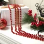 Mărgele decorative pentru brad - roșii - 3,6 m