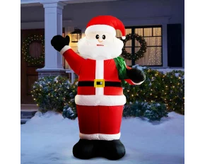Moș Crăciun gonflabil - 180 cm - IP44 - 2 LED-uri - rețea