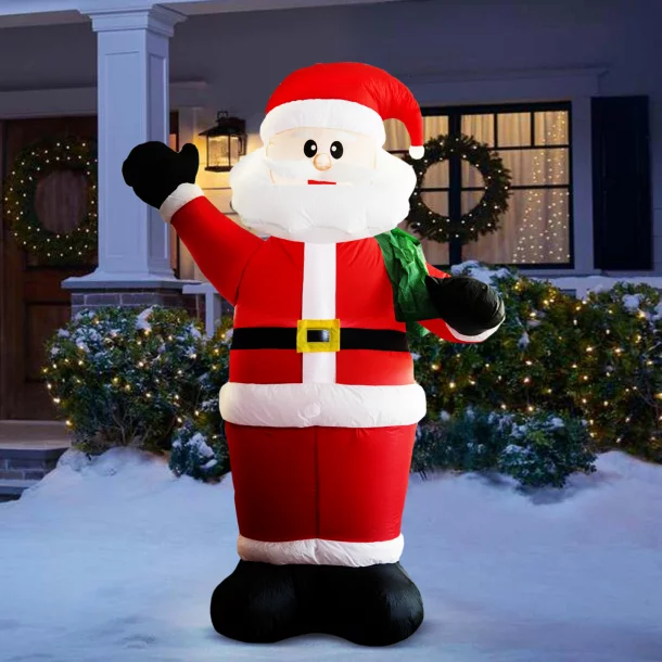 Moș Crăciun gonflabil - 180 cm - IP44 - 2 LED-uri - rețea