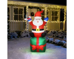Moș Crăciun gonflabil - 180 cm - IP44 - 6 LED-uri albe - 100 - 240 V