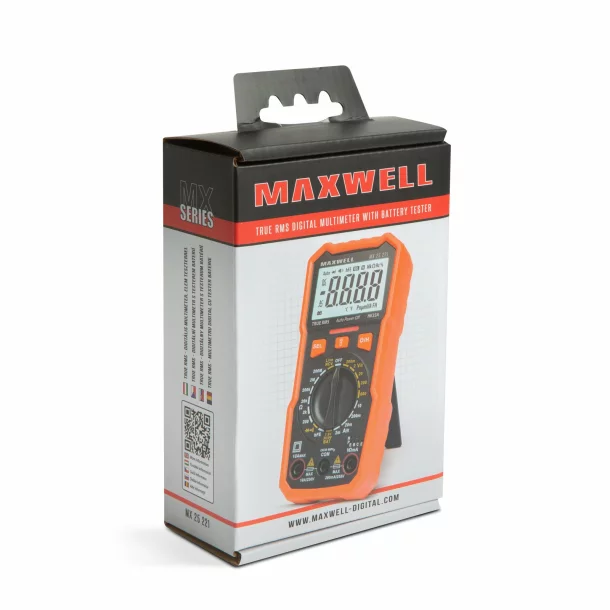 Multimetru digital  Maxwell MX25221cu tester baterie + functie lumina de lucru