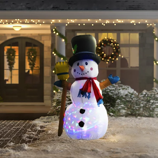 Om de zăpadă gonflabil - 120 cm - IP44 - LED color RGB - 100 - 240V