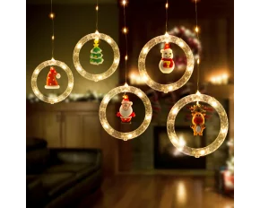 Perdea luminoasă LED - Moș Crăciun - 1,8 x 0,5 m - 125 LED-uri alb cald