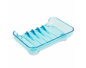 Săpunieră albastră cu ventuze - plastic - 13 x 10 x 3 cm - Family