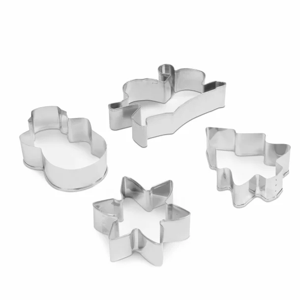 Set forme pentru fursecuri - inox - 4 piese / pachet