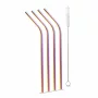 Set paie pentru băuturi - inox - titan curcubeu - 215 x 6 mm - 5 bucăți