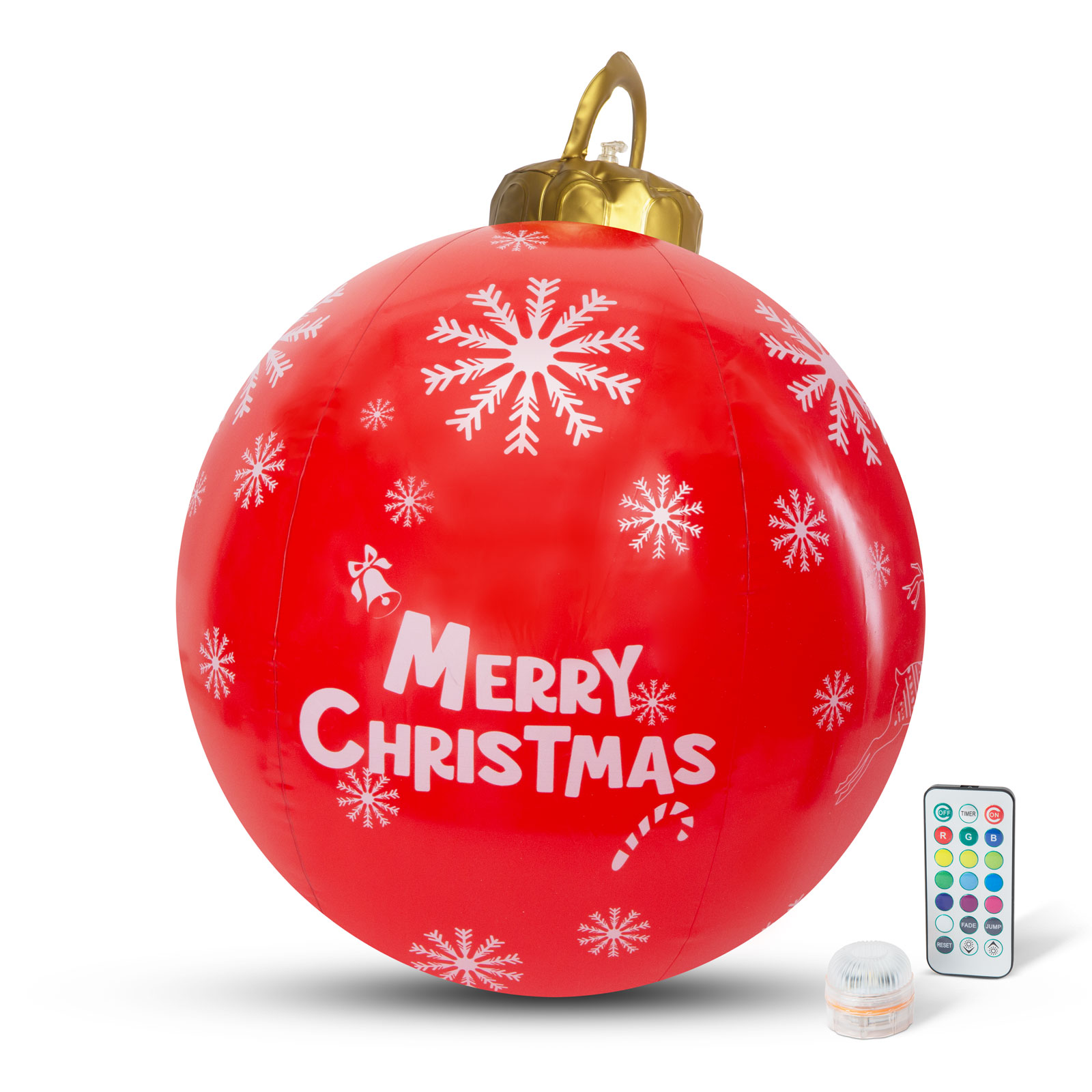 Sfera gonflabila cu LED RGB pentru decorare pom de Crăciun - 60 cm thumb