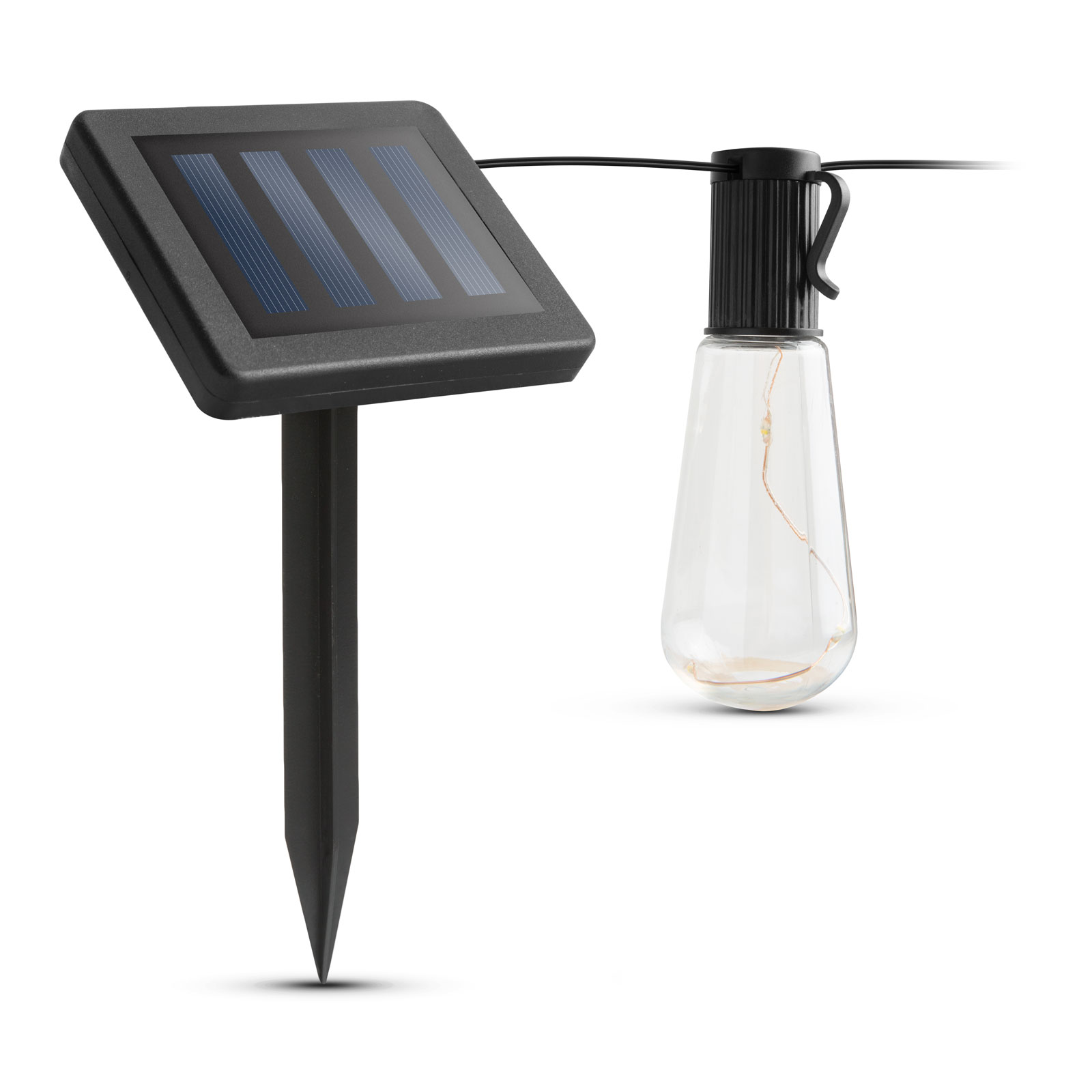 Șir lumini solare cu LED - model bec - 30 LED-uri - 180 cm thumb