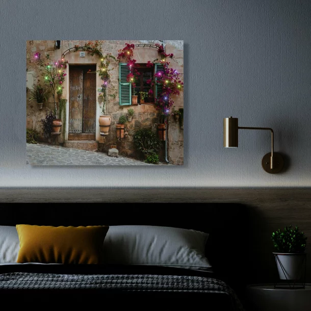 Tablou decorativ cu LED - „Street View” - 2 x AA, 40 x 30 cm