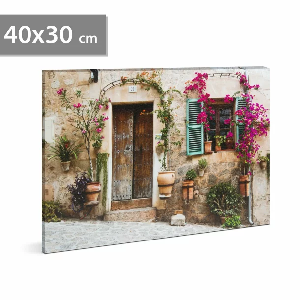 Tablou decorativ cu LED - „Street View” - 2 x AA, 40 x 30 cm