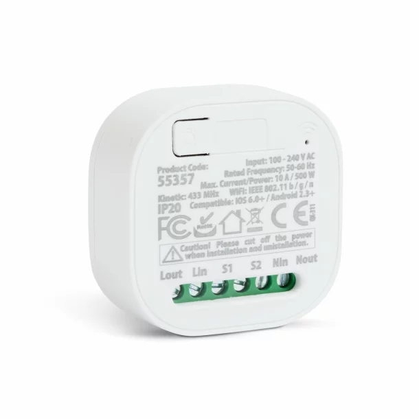 Unitate de control a comutatorului Smart-Kinetic - 100-240V AC, max 15A - Amazon Alexa, Google Home, IFTTT