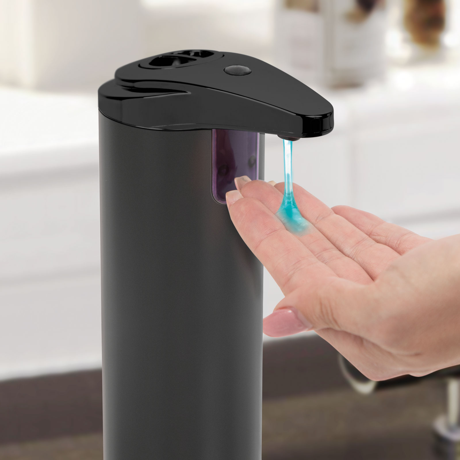 Vog und Arths - Dozator automat de săpun lichid - 220 ml- stand alone, cu baterie - negru mat thumb