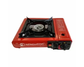 Portable gas stove for camping, butane gas cartridge operation