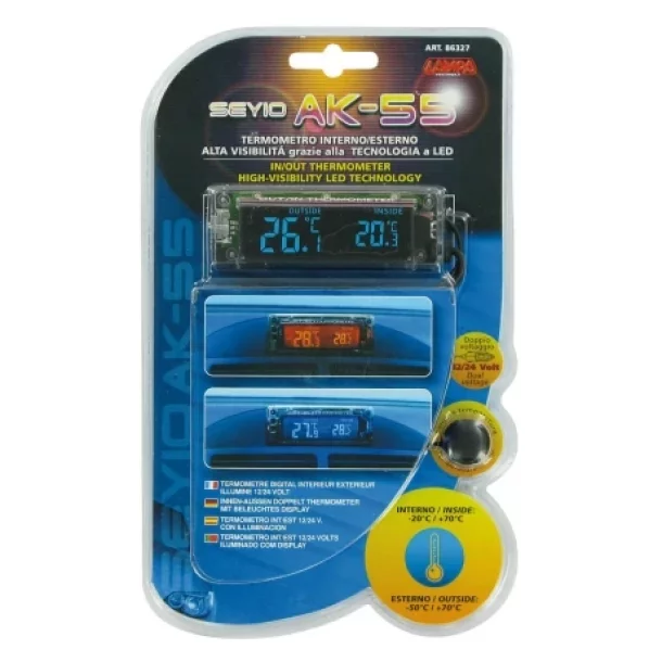 Int-ext thermometer Seyio AK-55 two colors 12/24V-Resealed,