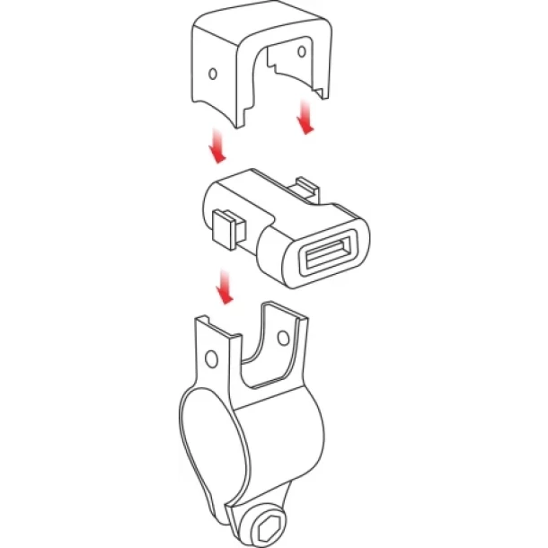 Motorkerekpar USB-Fix Tube tolto kormarnyrudra szerelheto 12/24 V - 3000mA-ujra lezarva,
