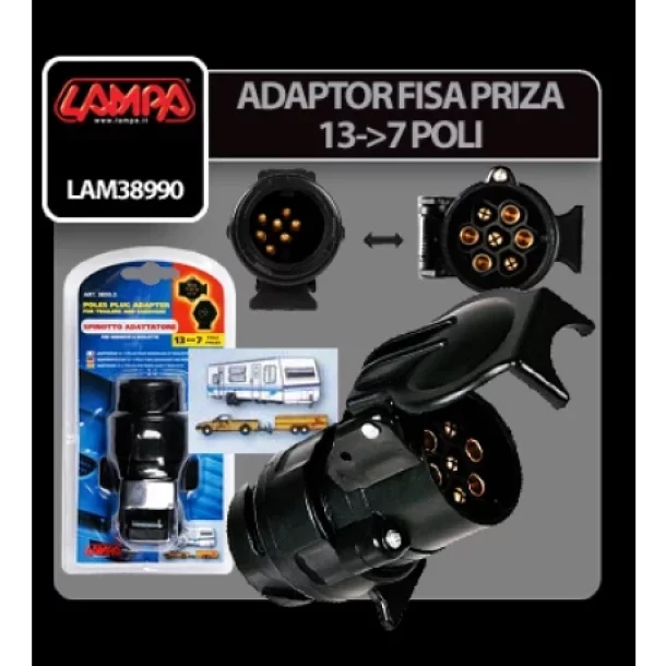 Adaptor fisa priza remorca 13-7 poli-Resigilat,