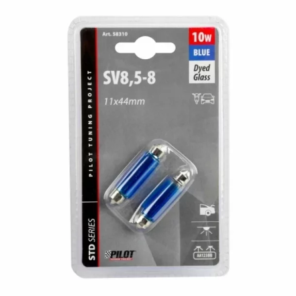 Bec Blu-Xe 10W 12V sofit 11x44mm - SV8,5-8 - 2buc