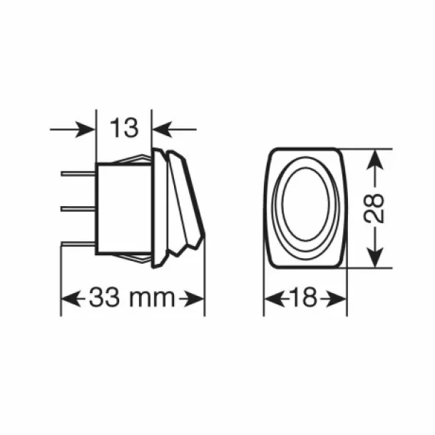 Intrerupator basculant impermeabil Micro, 12V/24V - 10A, lumina LED - Albastru