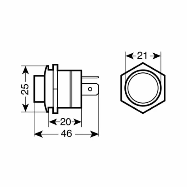 Intrerupator cu revenire, 12V/24V 5A, lumina LED - Albastru