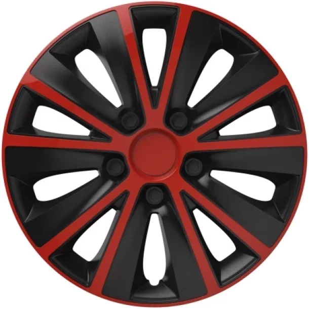 Set capace roti auto Cridem Rapide 4buc - Rosu/Negru - 15&#039;&#039;-Resigilat,