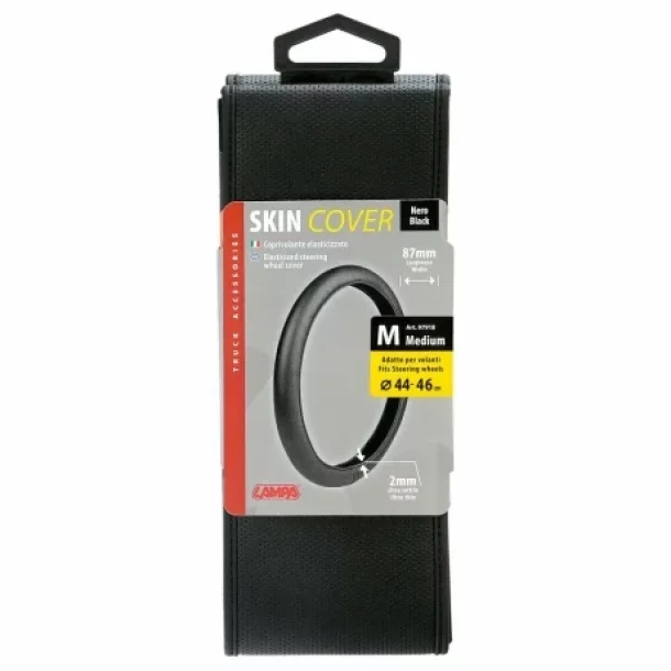 Skin-Cover, stretch steering wheel cover in Skeentex - Black - M - O 44/46 cm