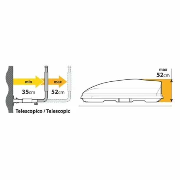 Pair of car roof box wall brackets - Type 1, side stand