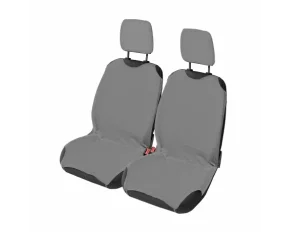 T-Shirt front seat covers with headrests - 2pcs - Gray