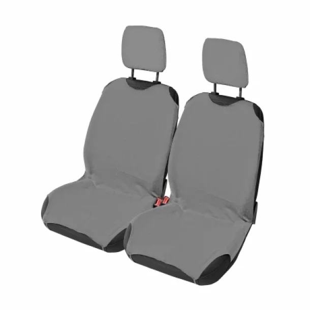 T-Shirt front seat covers with headrests - 2pcs - Gray