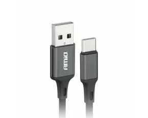 Cablu de date si incarcare USB la tip USB Type-C, 2A, 100cm, FullLINK Amio