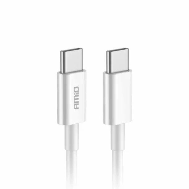 Data and charging cable USB Type-C to USB Type-C, 60WA, 100cm, FullLINK Amio, White