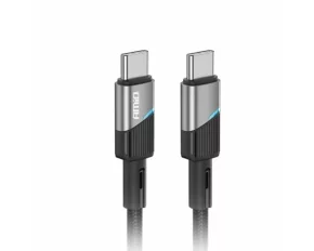 Data and charging cable USB Type-C to USB Type-C, 60WA, 100cm, with LED, FullLINK Amio, Black