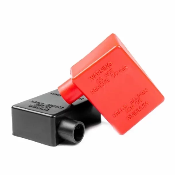 Amio battery terminal protection cover set, 2pcs - Red/Black