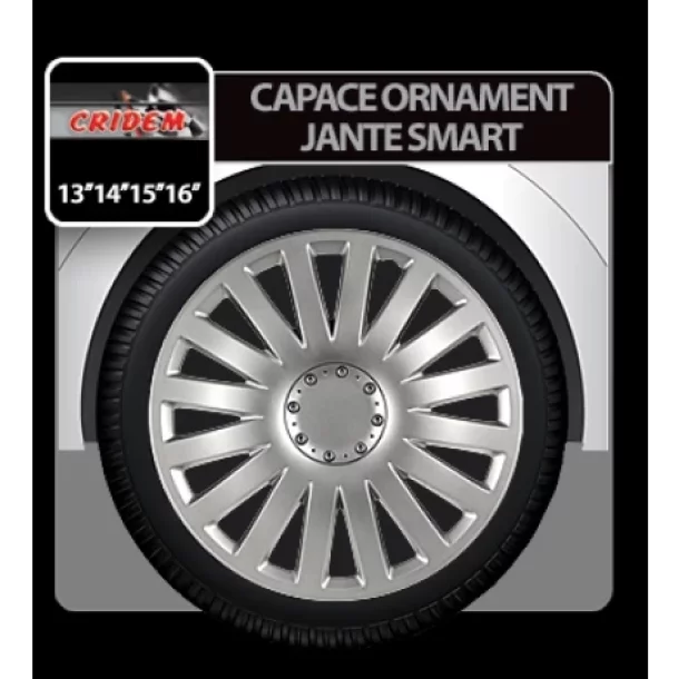 Capace roti auto Smart 4buc - Argintiu - 15&#039;&#039;-Resigilat,
