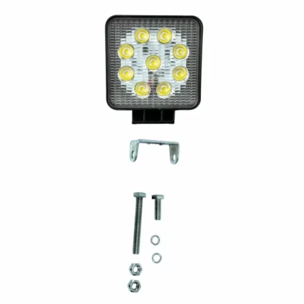 9LED work lamp metal square 12/24V