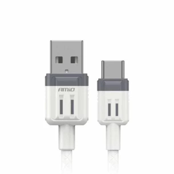Data and charging cable USB to USB Type-C, 3A, 100cm, FullLINK Amio, White