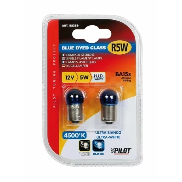 12V-os 5W-os fem foglalatos Blu-Xe helyzetjelzo izzo BA15s - 2 db-ujra lezarva,