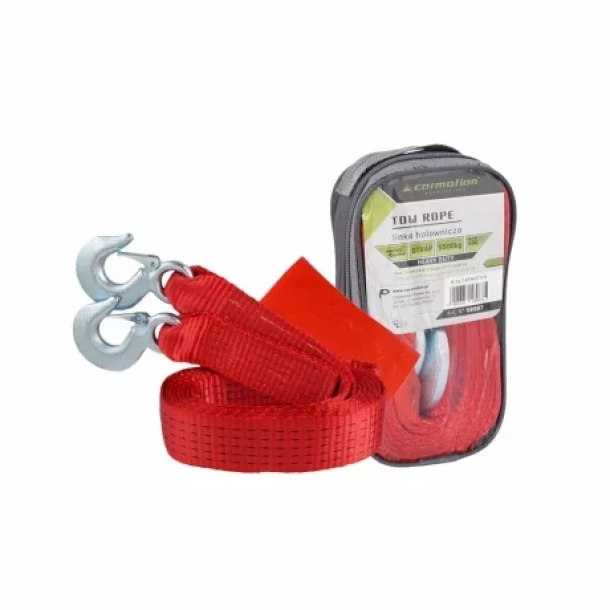 Tow rope GVW up to 5500 kg webbing with hooks, 4 m, Heavy Duty