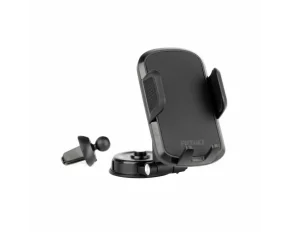 Suport telefon mobil rotativ 360°, 2 in 1, cu fixare pe bord sau la grila de ventilatie