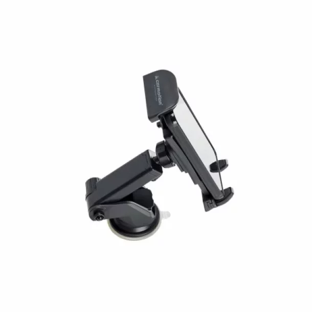 Mobile phone holder with suction cup, opening 100-200mm, with 6-point adjustment, Black