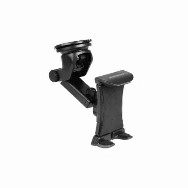 Mobile phone holder with suction cup, opening 100-200mm, with 6-point adjustment, Black